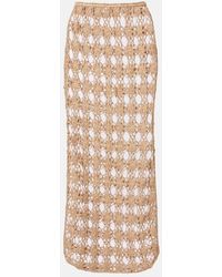 Anna Kosturova - Bella Rosette Crochet Cotton Midi Skirt - Lyst