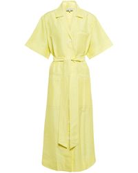 Lee Mathews Sparrow Shirt Midi Dress - Yellow