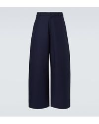 Acne Studios - Pantalones Anchos De Saten De Algodon - Lyst