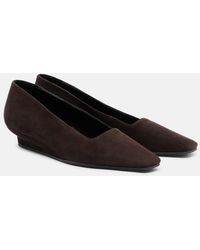 The Row - June Suede Wedges - Lyst