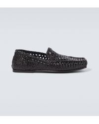 Dolce & Gabbana - Driver Woven Leather Loafers - Lyst