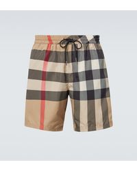Burberry - Check Swim Trunks - Lyst