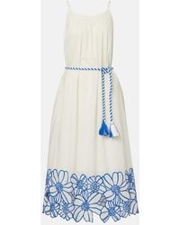 Velvet - Juliette Embroidered Cotton Midi Dress - Lyst