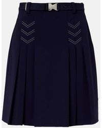 Tory Burch - Belted Pleated Miniskirt - Lyst