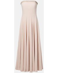 Costarellos - Vestido Midi De Fiesta Aldina De Crepe Con Cristales - Lyst