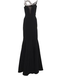 David Koma Embellished Cady Gown - Black