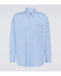 Marni - Camisa de popelin de algodon con logo - Lyst