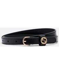 Gucci - Interlocking G Leather Belt - Lyst