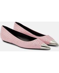 Area - Rhinestone-Embellished Ballet Flats - Lyst