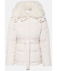 Yves Salomon - Belted Shearling-trimmed Down Jacket - Lyst