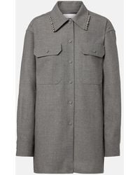 Jil Sander - Beaded Wool Canvas Shirt - Lyst