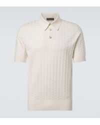 Dolce & Gabbana - Dg Knitted Silk Polo Shirt - Lyst