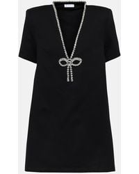Area - Crystal Bow Jersey T-Shirt Dress - Lyst