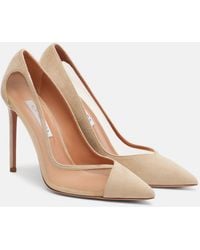 Aquazzura - Studio 105 Mesh And Suede Pumps - Lyst
