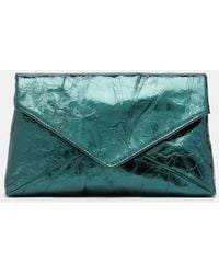 Dries Van Noten - Medium Metallic Leather Clutch - Lyst