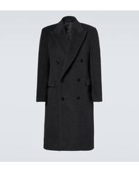 Lardini - Double-Breasted Virgin Wool Overcoat - Lyst
