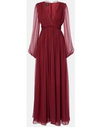 Giambattista Valli - Robe Aus Seiden-Georgette Mit Spitze - Lyst
