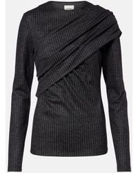 Isabel Marant - Asna Chalk Stripe Wool And Cotton Top - Lyst
