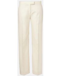 KHAITE - Callen Wool And Silk Straight Pants - Lyst