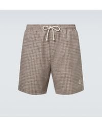 Brunello Cucinelli - Printed Swim Trunks - Lyst