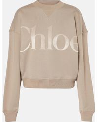 Chloé - Logo Cotton Fleece Sweatshirt - Lyst