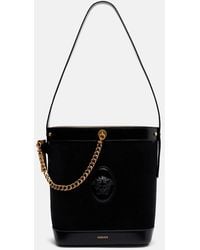 Versace - La Medusa Suede Shoulder Bag - Lyst