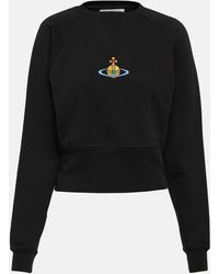 Vivienne Westwood - Logo Cropped Cotton Sweatshirt - Lyst