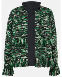 Sacai - Fringed Wool-Blend Tweed Jacket - Lyst