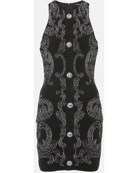 Balmain - Vestido Corto Con Motivo De Lurex - Lyst