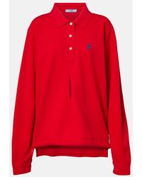 Prada - Logo Cotton Pique Polo Shirt - Lyst