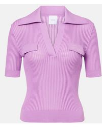 Patou - Ribbed-Knit Cotton Polo Shirt - Lyst