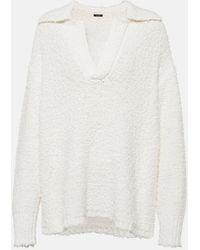 JOSEPH - Textured Cotton-Blend Polo Sweater - Lyst