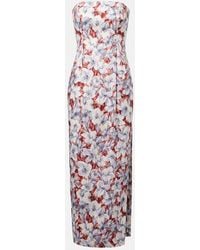 Posse - Vestido Largo Rosalie De Lino Floral - Lyst