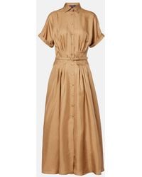 Ralph Lauren - Silk Satin Midi Dress - Lyst