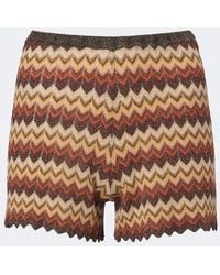 Faithfull the Brand - Raya Knitted Chevron Lame Shorts - Lyst