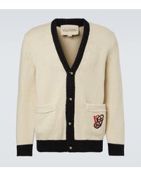 Valentino - Embroidered Virgin Wool Cardigan - Lyst