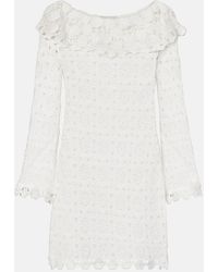 RIXO London - Envalira Cotton Crochet Minidress - Lyst