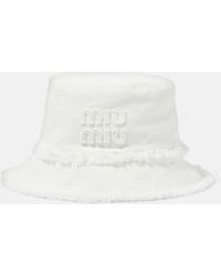Miu Miu - Logo Denim Bucket Hat - Lyst