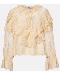 RIXO London - Faryn Ruffled Lace Blouse - Lyst