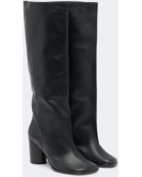 Lemaire - Crease Leather Knee-High Boots - Lyst