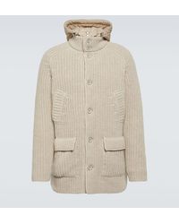 Herno - Hooded Cable-knit Wool Jacket - Lyst