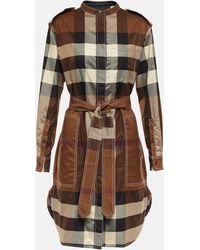 Burberry Vintage Check Cotton Twill Shirt Dress - Brown