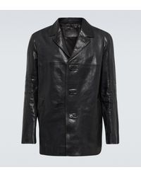 Prada - Tailored Leather Jacket - Lyst