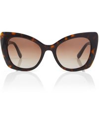 Dolce & Gabbana Tortoiseshell Cat-eye Glasses in White | Lyst