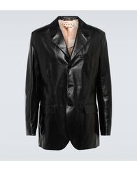 Marni - Single-breasted Leather Blazer - Lyst