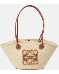Loewe - Anagram Small Iraca Palm And Leather Basket Bag - Lyst