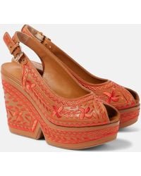 Robert Clergerie - Dylan Leather Platform Wedges - Lyst