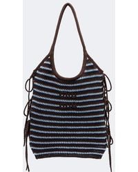 Miu Miu - Ivy Crochet Striped Shopper - Lyst