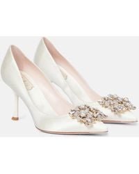 Roger Vivier - Rv Bouquet 85 Embellished Satin Pumps - Lyst