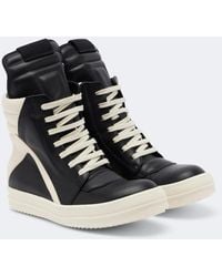 Rick Owens - Geobasket Leather Sneakers - Lyst